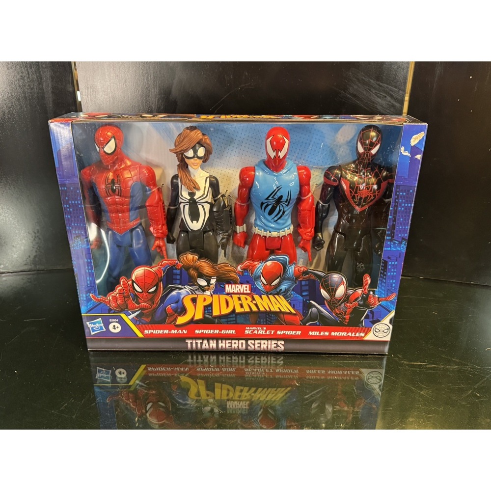Titan Hero Series Spider-Man Spider-Girl Scarlet Miles Morales 4-Pack Marvel